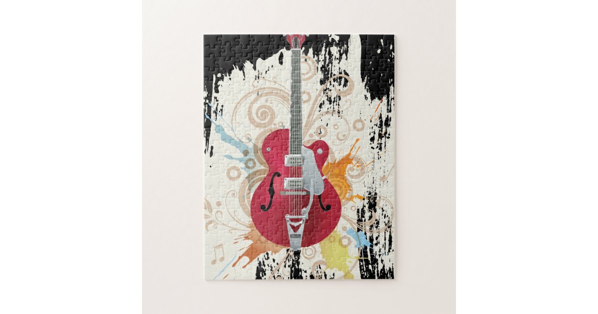 Electric Guitar Design Jigsaw Puzzle Zazzle
