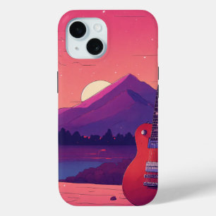 Electric Guitar Dreams: A Cozy 90s Revival iPhone 15 Case
