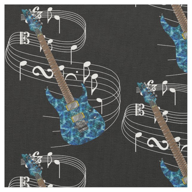 Electric Guitar Fabric - Dark (Close Up)