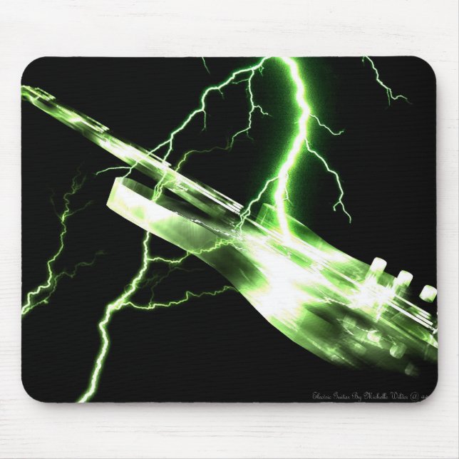 ELECTRIC GUITAR green Mouse Pad (Front)