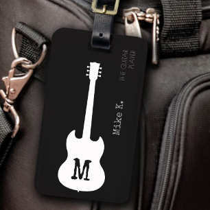 electric-guitar / guitarist travel luggage tag