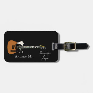 Electric-guitar / guitarist travel luggage tag