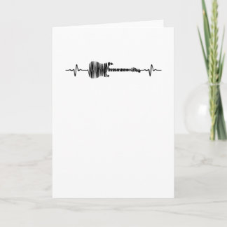 Electric Guitar Heart Beat Art Music Card