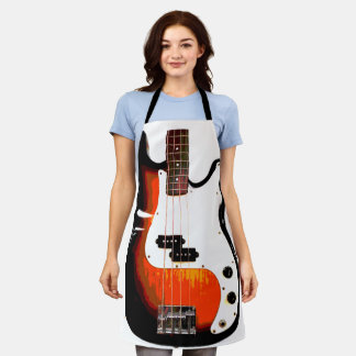 Electric Guitar in Black Apron