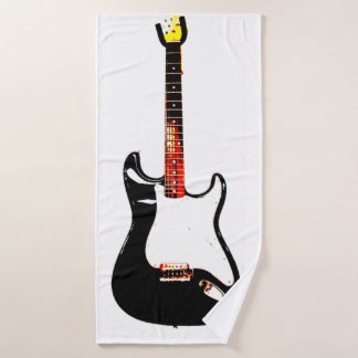 Electric Guitar in Black Bath Towel