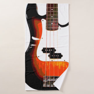 Electric Guitar in Black Bath Towel