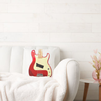 Electric Guitar in Red Throw Pillow