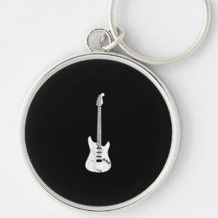 Electric Guitar Med Guitarist Musician Player Keychain