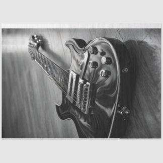 Electric Guitar Monochrome Tissue Paper