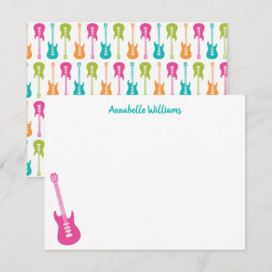 Electric Guitar Musical Note Card