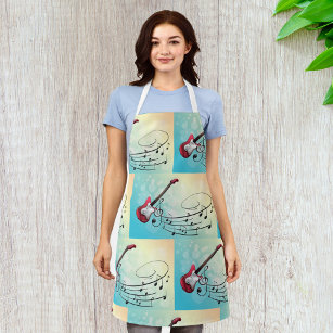 Electric Guitar Musical Notes Apron