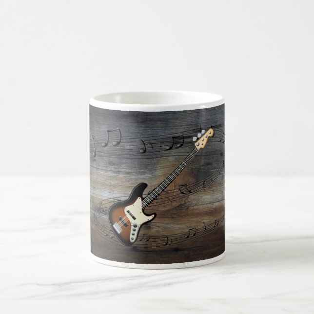 Electric Guitar~Musical Scale ~Barnwood Background Coffee Mug (Center)