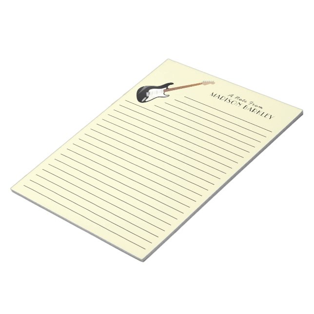 Electric Guitar Musician Music Teacher Notepad (Angled)