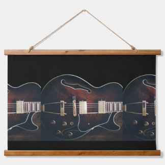 Electric Guitar On Black Hanging Tapestry