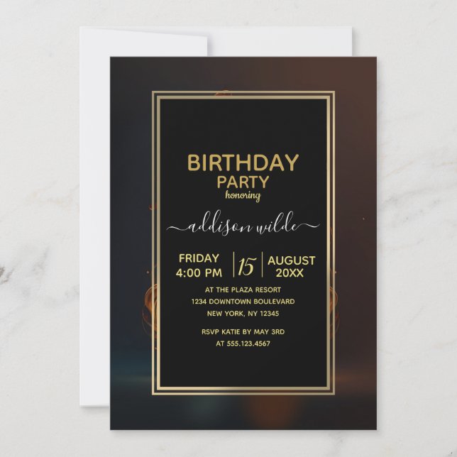 Electric guitar on fire                            invitation (Front)