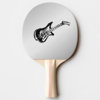 Electric Guitar on Silver Ping Pong Paddle