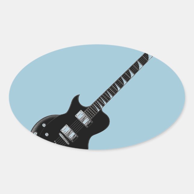 Electric Guitar Oval Sticker (Front)
