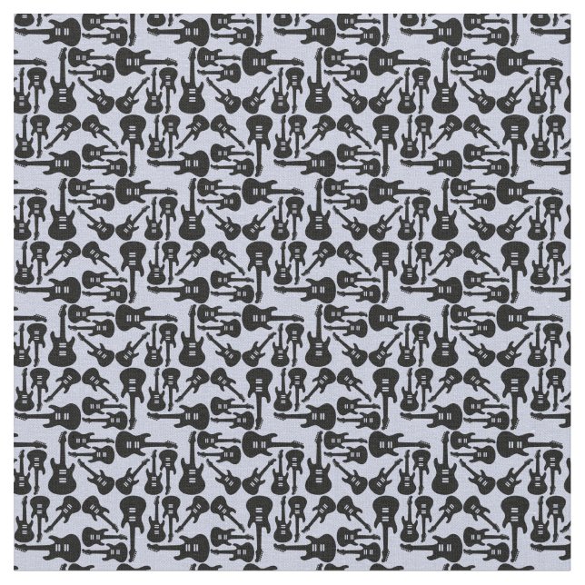 Electric Guitar Pattern CUSTOM COLOR Music Fabric (Close Up)
