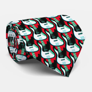 Electric Guitar Pattern in Black and White  Tie