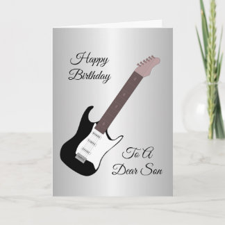 Electric Guitar Personalised Son Birthday Card