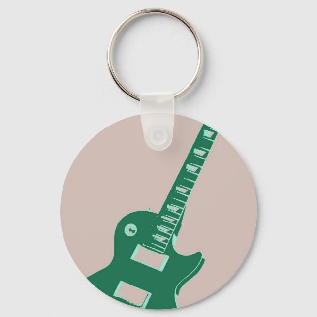 Electric Guitar Pop Art Keychain (Front)