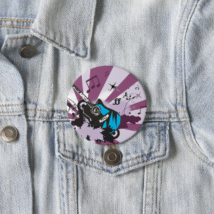 Electric Guitar Pop Art Music Rock Grunge 3 Inch Round Button