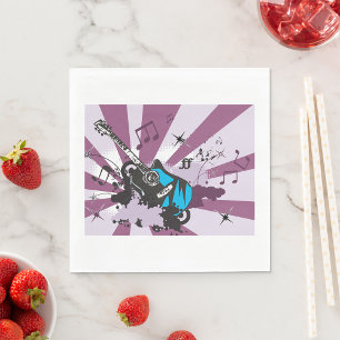 Electric Guitar Pop Art Music Rock Grunge Napkin