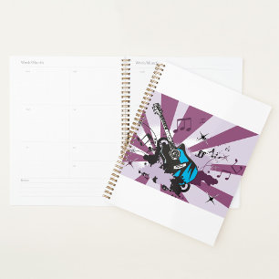 Electric Guitar Pop Art Music Rock Grunge Planner