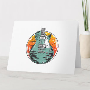 Electric Guitar Retro Sunset Vintage Music Band Gu Card