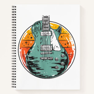 Electric Guitar Retro Sunset Vintage Music Band Gu Notebook