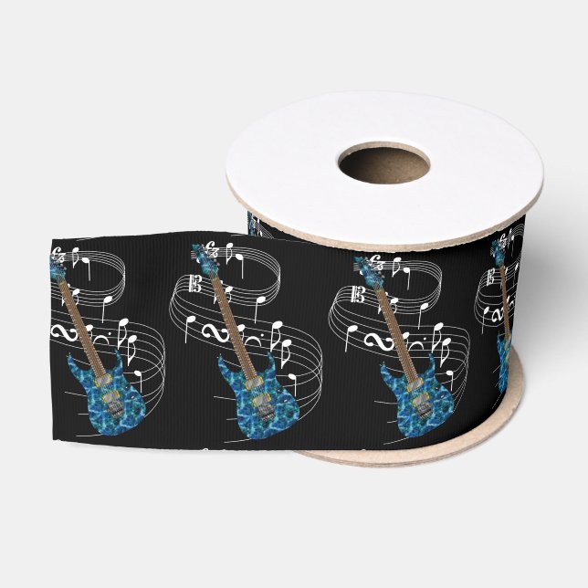Electric Guitar Ribbon - Dark Grosgrain Ribbon (Spool)