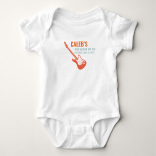 Electric Guitar Rock and Roll Music First Birthday Baby Bodysuit