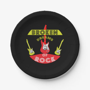 Electric Guitar Rock Dreams Rock Music Bath To Paper Plate