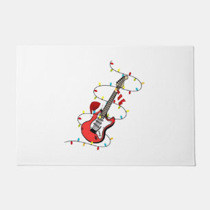 Electric Guitar Santa Claus Music Christmas Lover Doormat