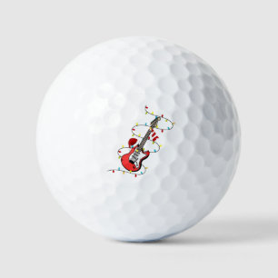 Electric Guitar Santa Claus Music Christmas Lover Golf Balls