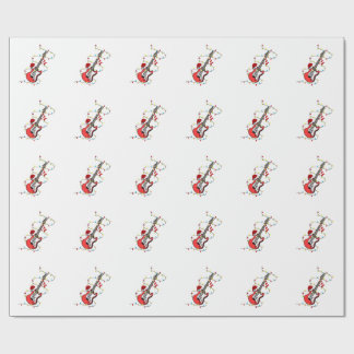 Electric Guitar Santa Claus Music Christmas Lover Wrapping Paper