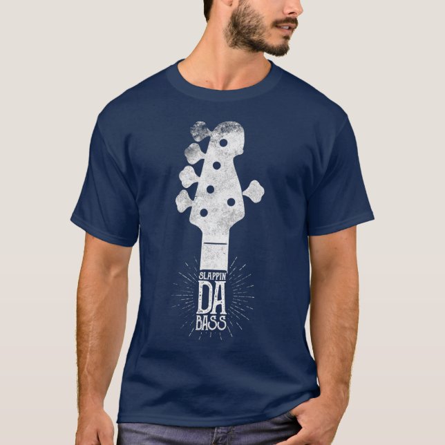 Electric Guitar Slappin Da Bass Player T-Shirt (Front)