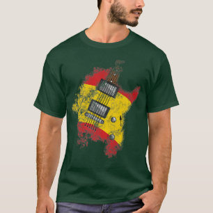 Electric Guitar Spanish Flag Spain Guitarist Music T-Shirt