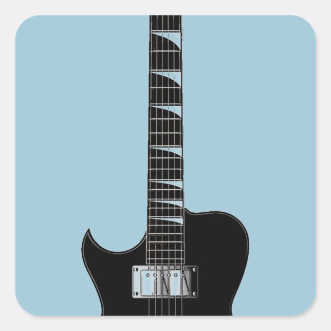 Electric Guitar Square Sticker (Front)