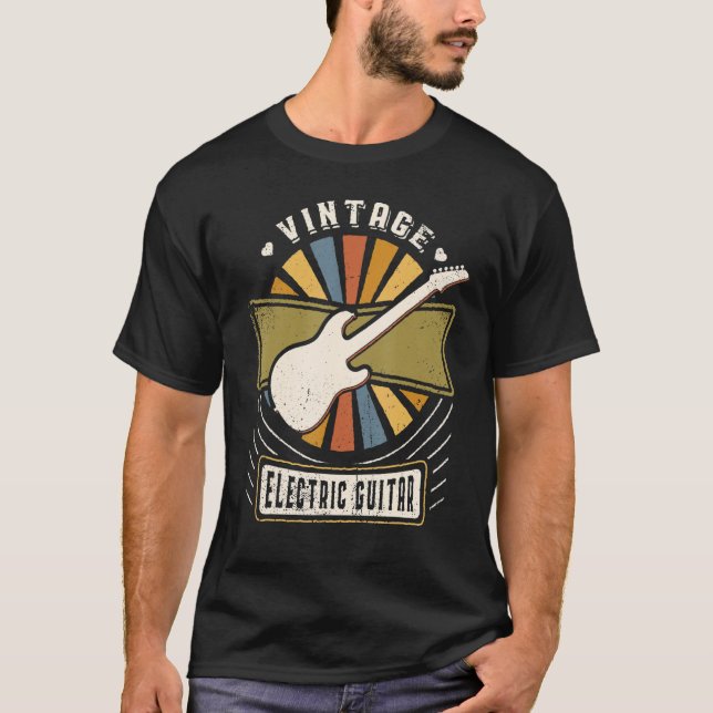 Electric Guitar Vintage Classic Retro Love T-Shirt (Front)