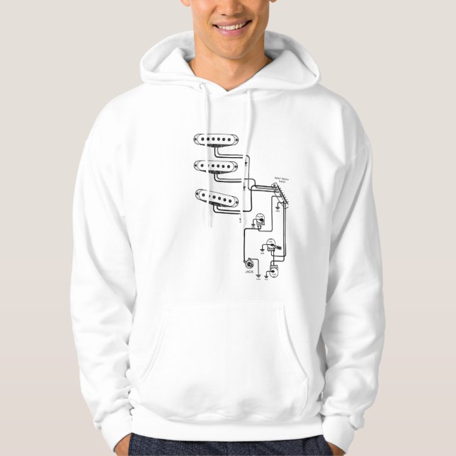 electric guitar wiring diagram hoodie (Front)
