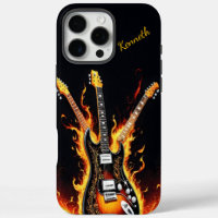 Electric guitars burst into flames at sunset