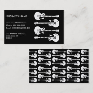 Electric Guitars Graphic in White Business Card