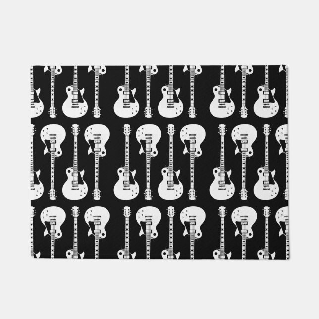 Electric Guitars Graphic in White Doormat (Front)