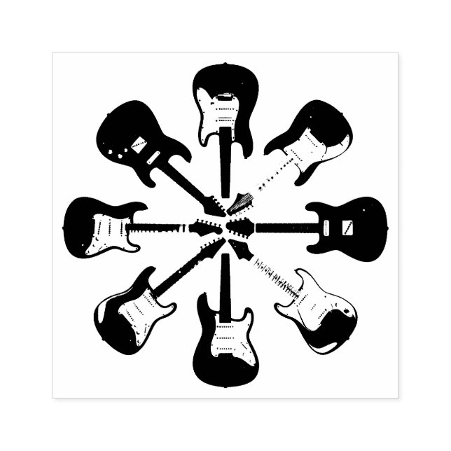 electric guitars rubber stamp (Imprint)