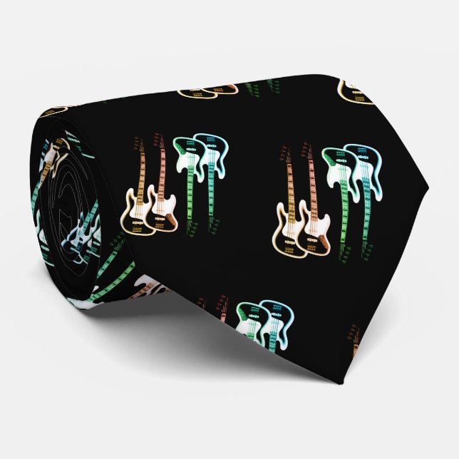 Electric Guitars Tie (Rolled)