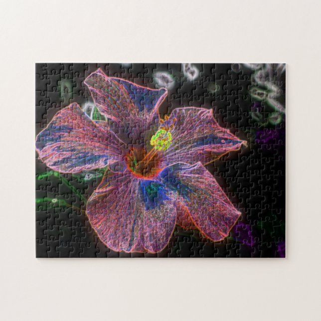 Electric Hibiscus Flower Abstract Art  Jigsaw Puzzle (Horizontal)
