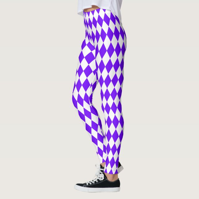 Electric Indigo Harlequin Leggings (Left)