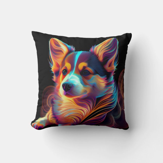 "Electric Lady" Coussin Corgi (Recto)