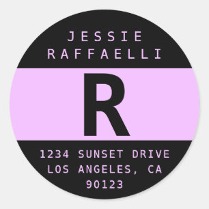 Electric Lavender Modern Look Return Address Classic Round Sticker